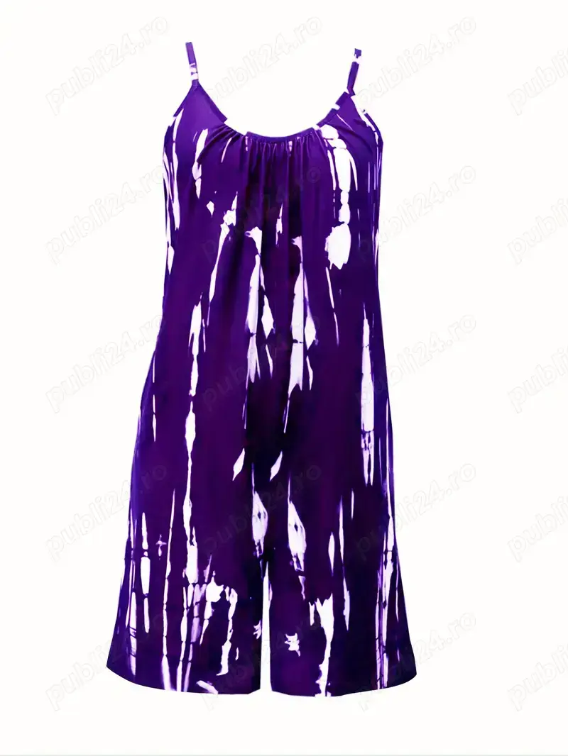 salopetă elegantă și simplă, cu șnururi,mov