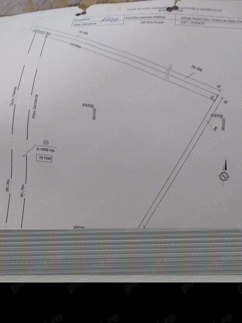 Vând teren cartier Făcăi,in spatele satului,in apropierea noului targ