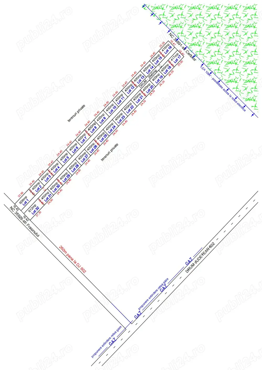 Teren Sabareni intravilan 400 m2 langa padure