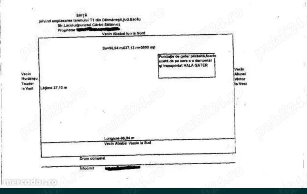 Pamant intravila Salatruc Darmanesti  Bacau