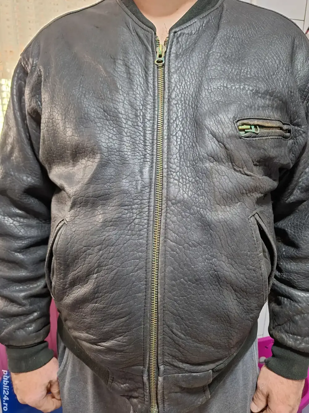 Geaca piele motociclist.    England.  