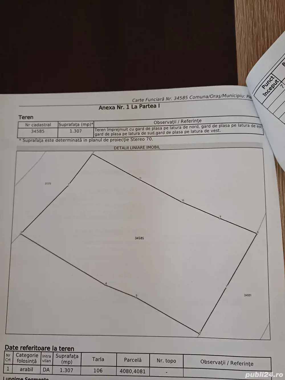 Teren intravilan Comuna Plenita