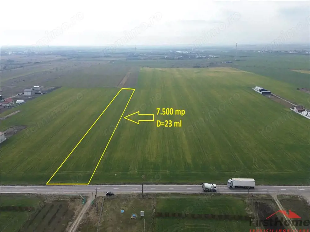 Teren intravilan 7.500 mp, D=23 ml, STRADA PRINCIPALA,zona ONASIS