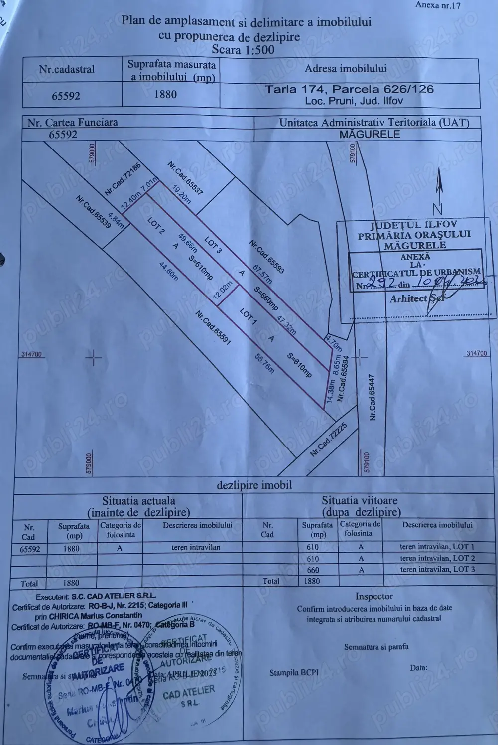 Vând teren în zona Măgurele
