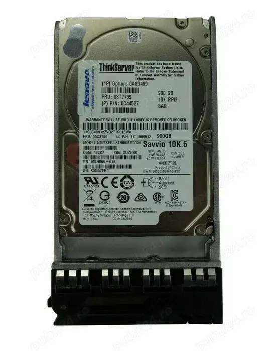 Hdd HARD 900GB SAS 2,5 Savvio 10k Caddy Server MODUL Memorie RAM 32GB 10600R Ddr3