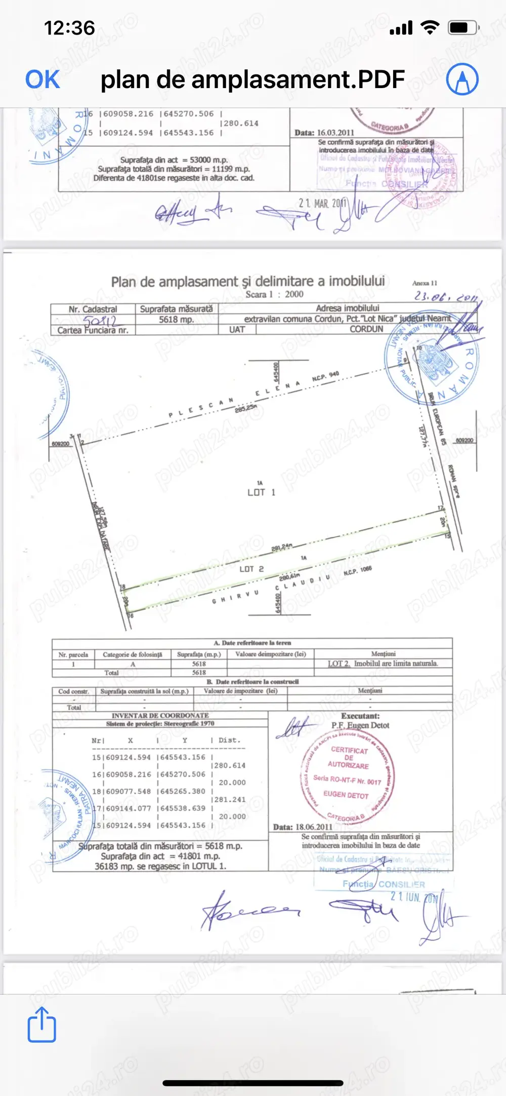 Vand 3,6 Ha  E85 Intravilan