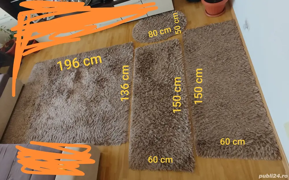 covoare pufoase proaspăt spălate. vezi dimensiuni in poza