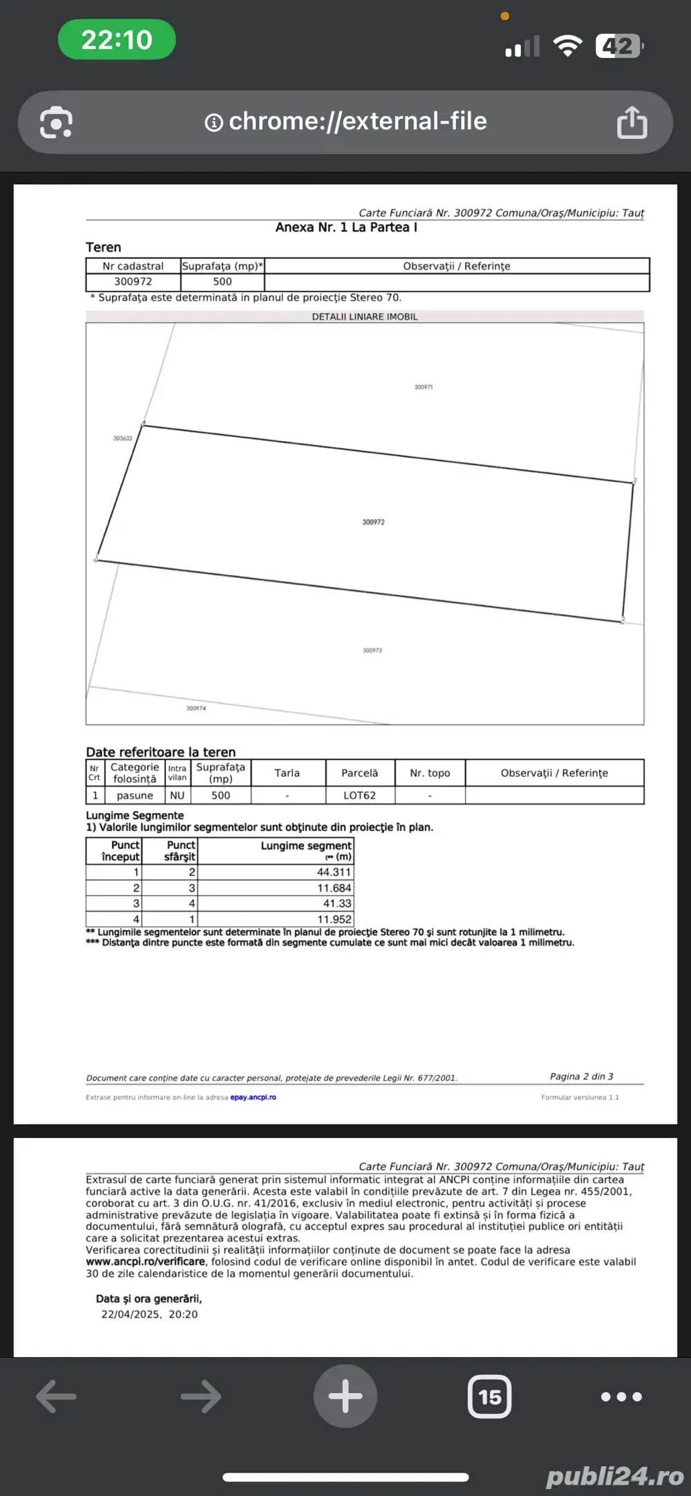 Teren de vânzare în comuna Taut Judetul Arad 500 m2
