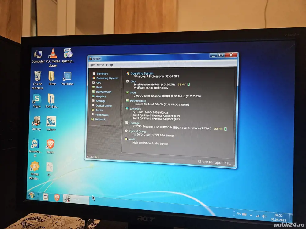 Vand pc ddr3 Hp stare buna selecțios 