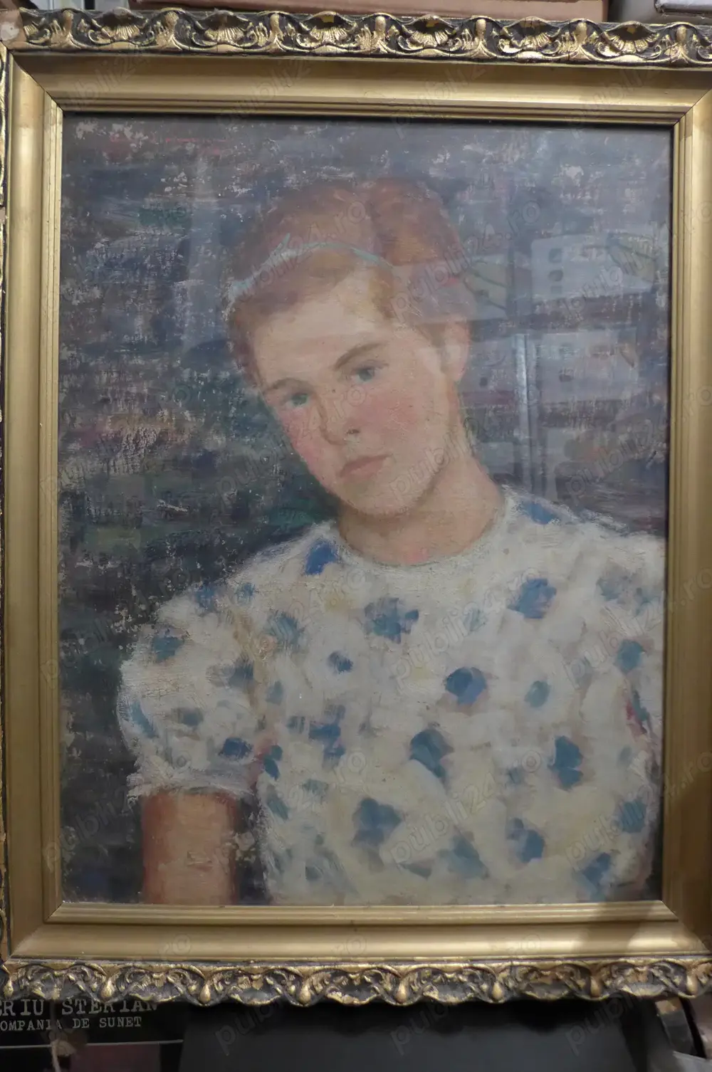 Aurel Diaconescu (1909-1991) Portret de fata 70 50cm Semnat 1936 Ulei pe carton