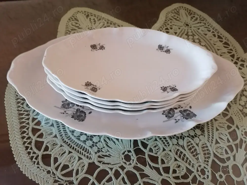 Set platouri porțelan ovale made in RSR vintage - 5 piese