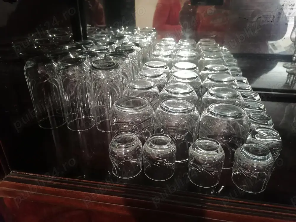 Set 34 pahare din sticlă made in RSR vintage
