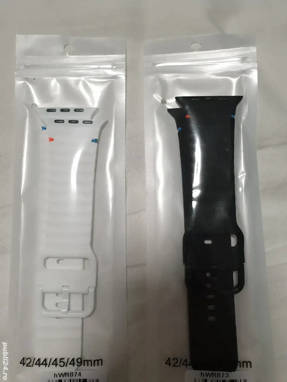 Curea din silicon pentru Apple watch noi alb si negru