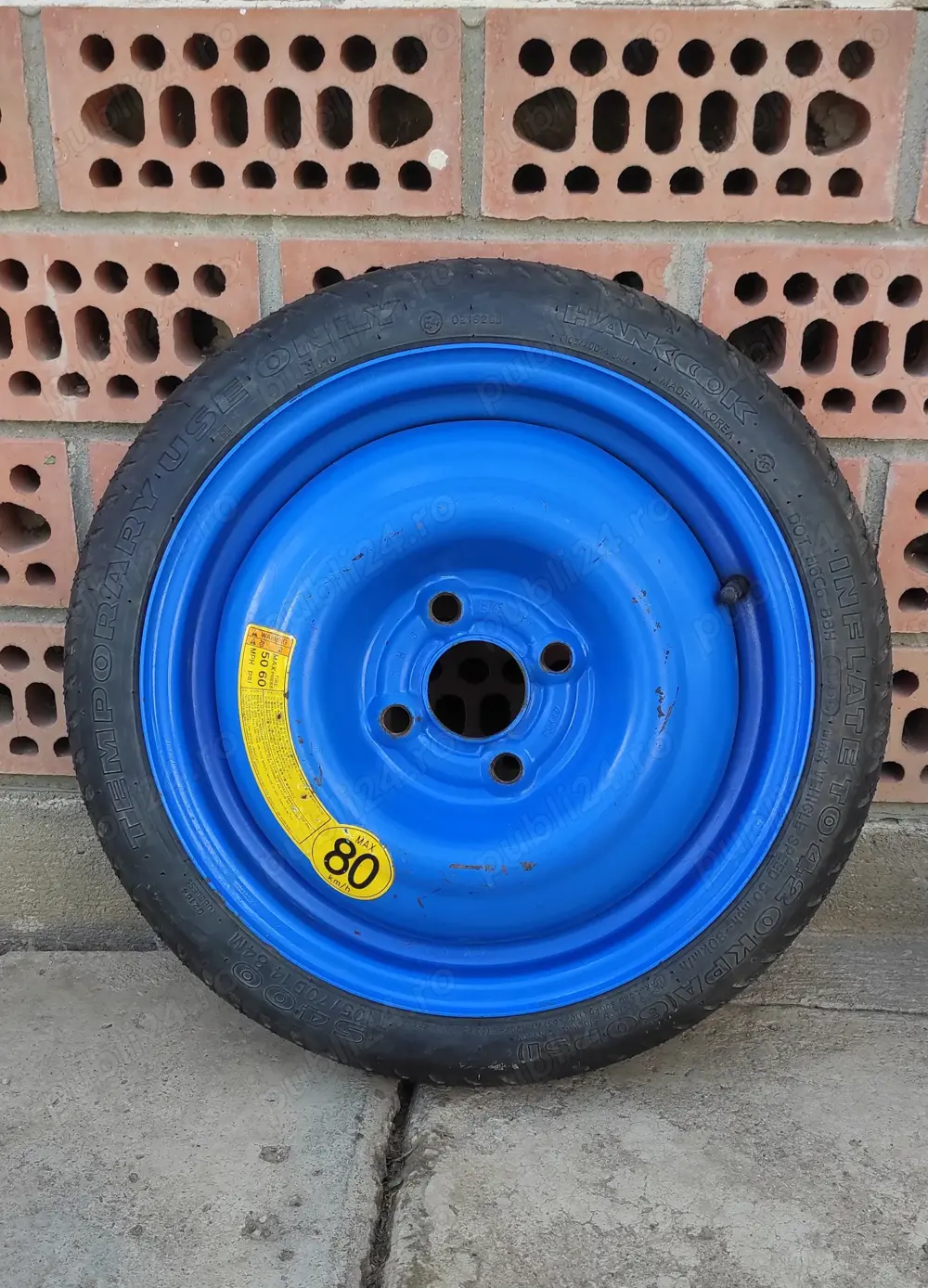 Roata rezerva mica slim 14 4x100 Hankook OEM Chevrolat Opel