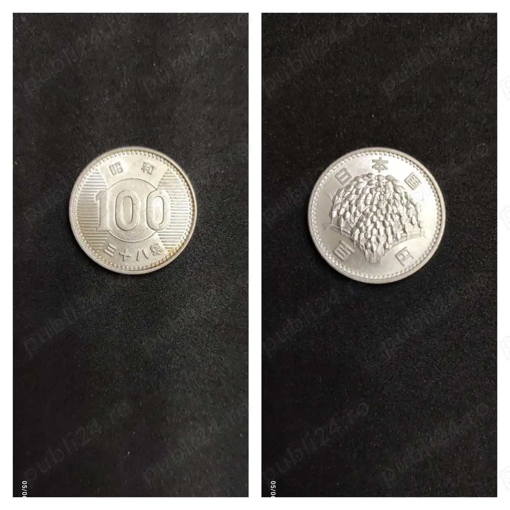Moneda argint 100 Yen, JAPONIA, 1963