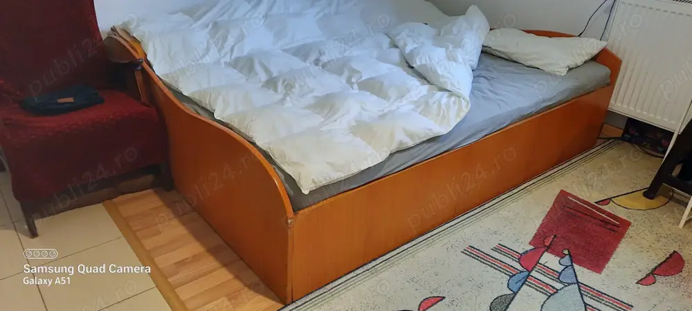 Pat cu saltea 160x200