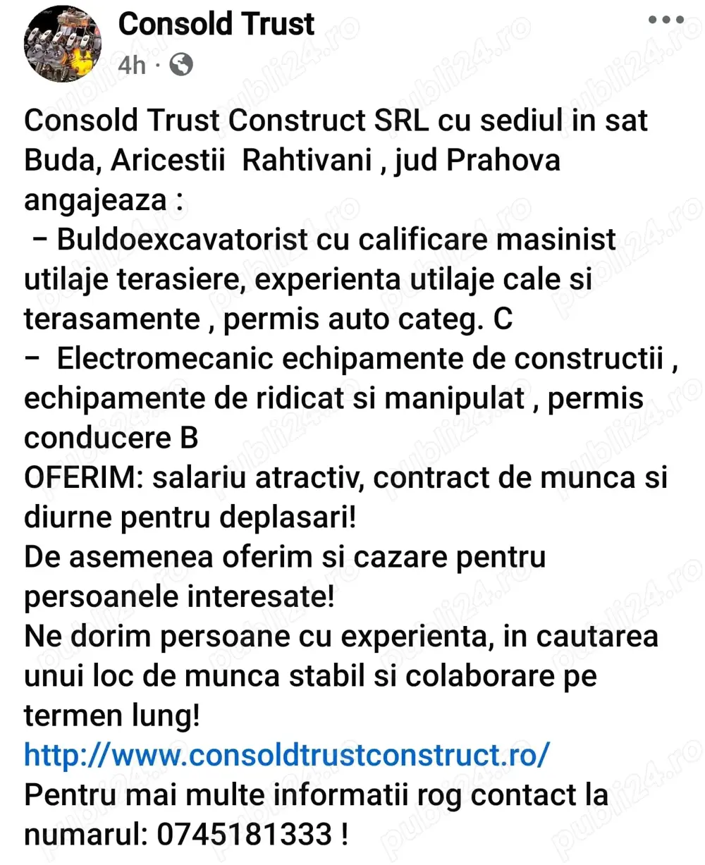 Angajare Buldoexcavatorist