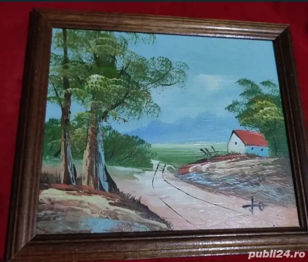 Tablou pictat manual, semnat 