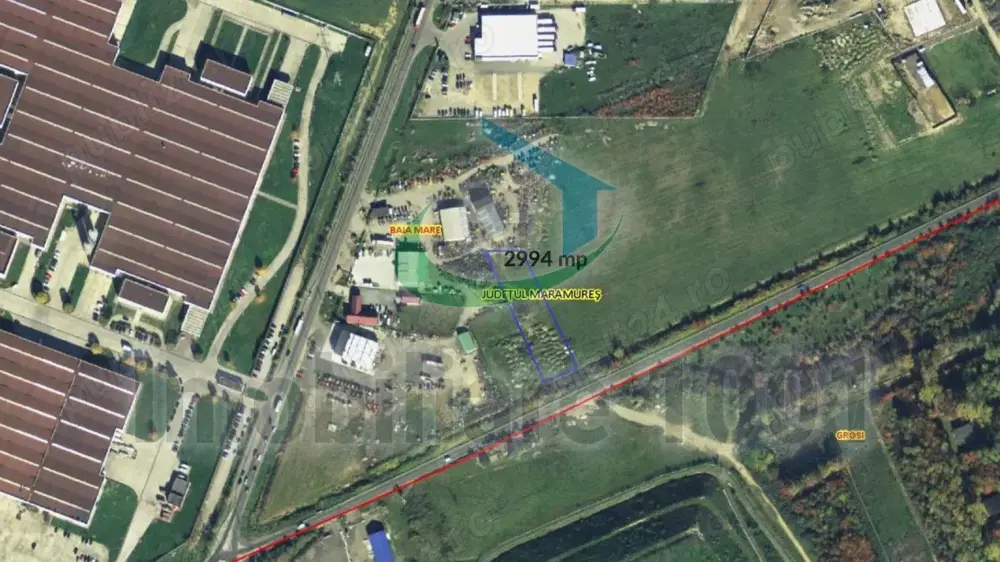 Baia Mare, teren intravilan, zona industriala, suprafata 2994 mp, zona ITALSOFA Baia Mare, teren intravilan, zona industriala, suprafata 2994 mp, zona ITALSOFA