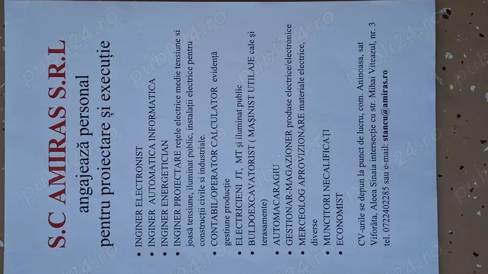 Angajari personal  calificat si necalificat