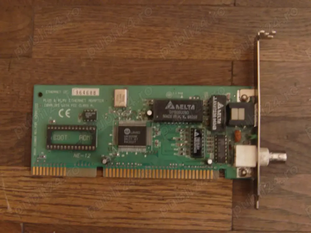  placa retea pe slot ISA UMC9008F cu Ethernet si BNC