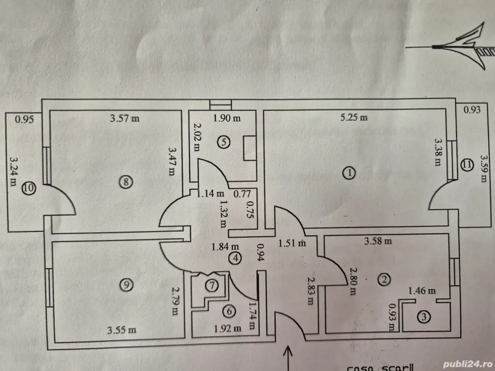 Apartament 3 camere decomandat, etaj 2, Unirea Principatelor   Focșani