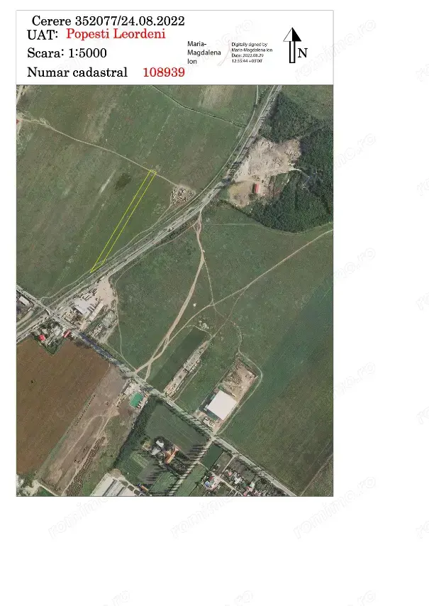 Teren oras Popesti Leordeni langa centura Bucuresti