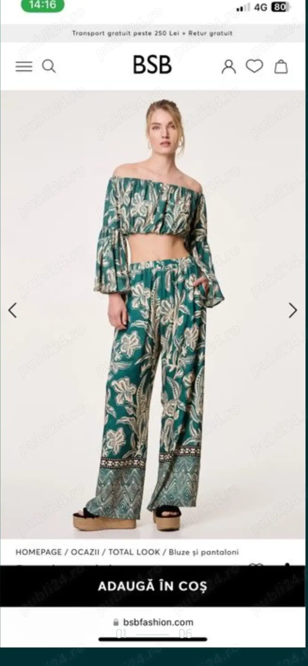 BSB Pantaloni dama, de vara, noi, cu eticheta imprimeu floral 