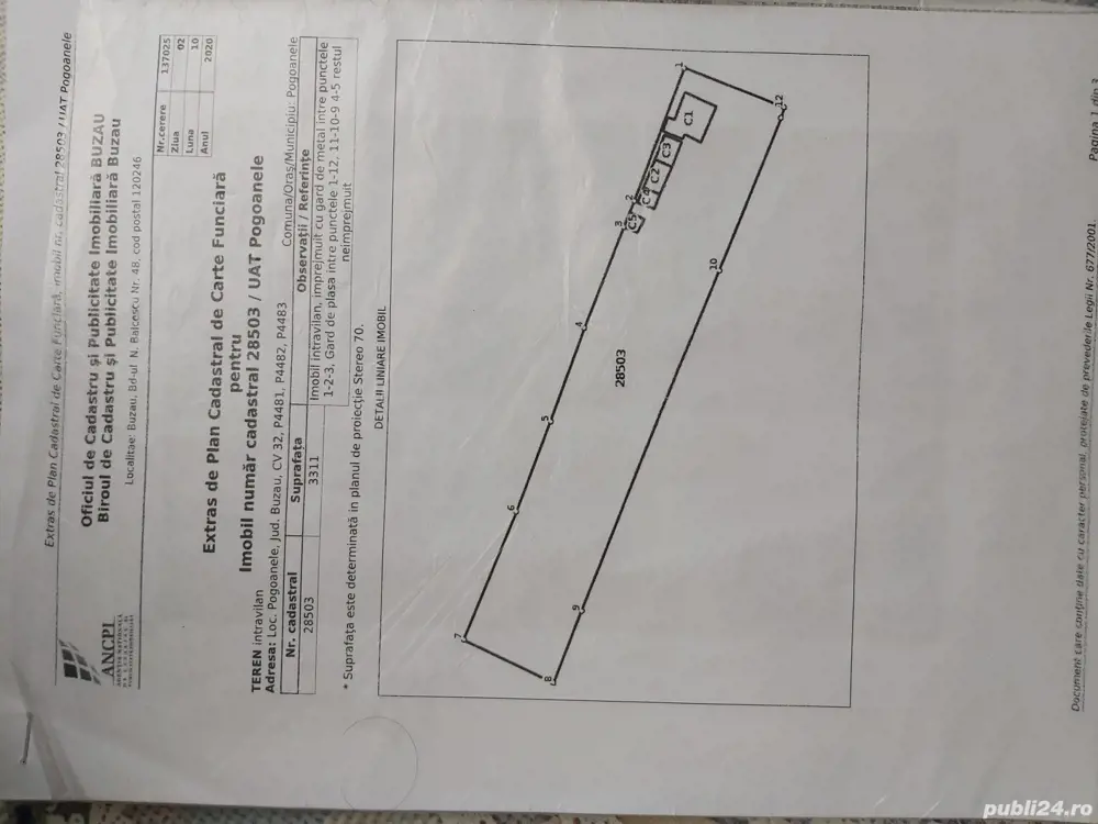 Teren cu utilități  pentru casă la 1,30 oră de București 