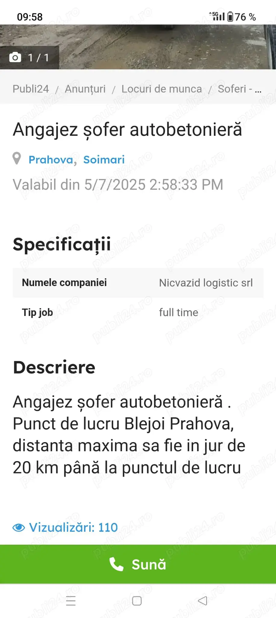 Angajez sofer autobetoniera