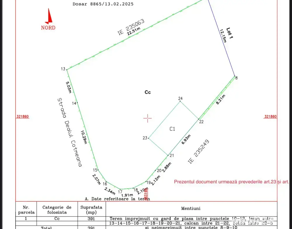 Vand teren sector 5 391 m2 str Neptun