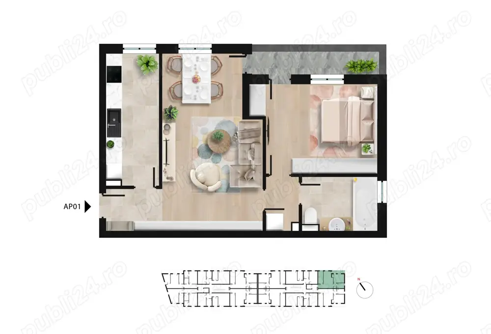 Apartament 2 camere aproape de Lacul Morii