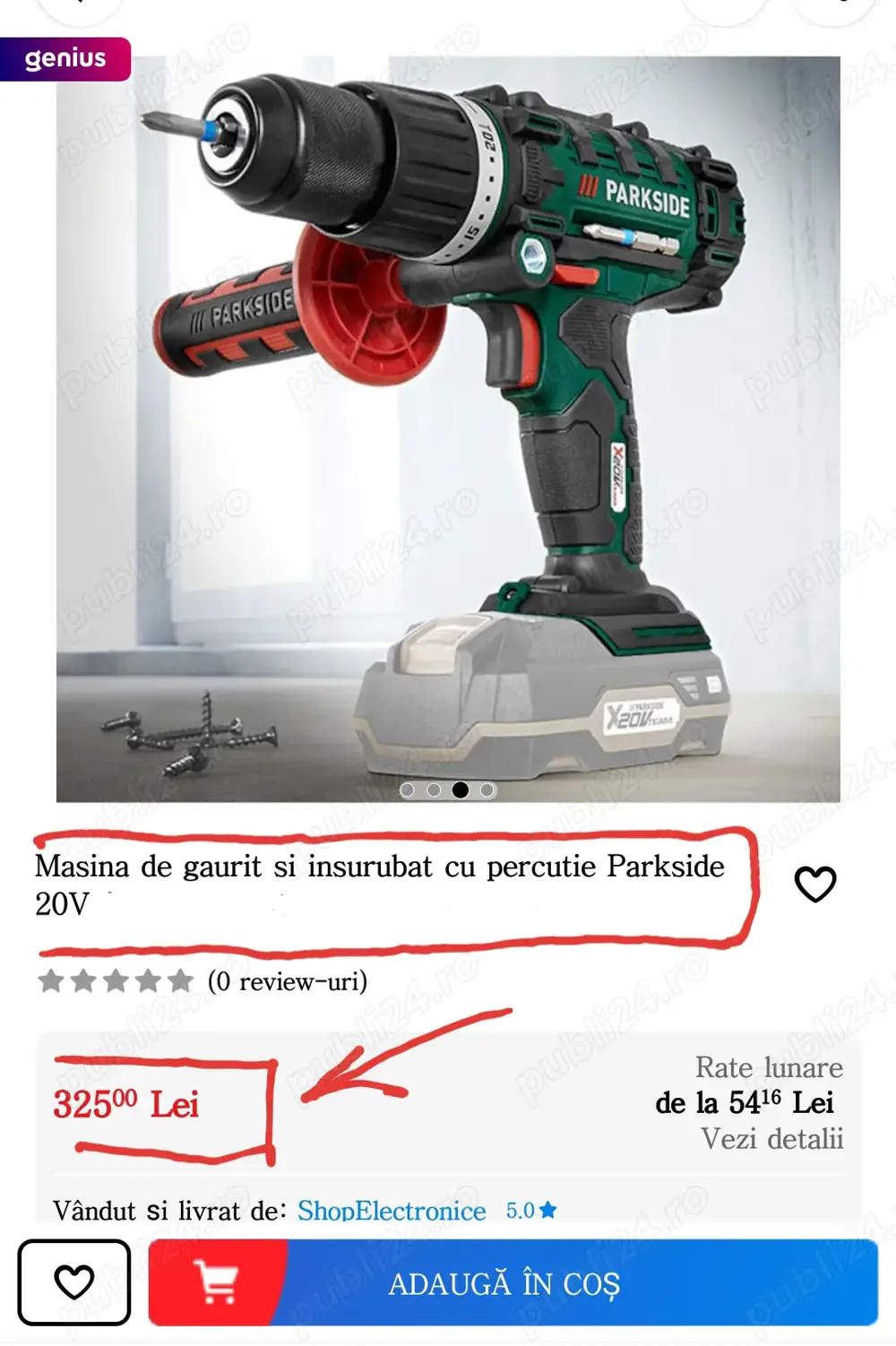 Autofiletanta Parkside 20V cu percuție 3 in 1 Funcții,Sigilată