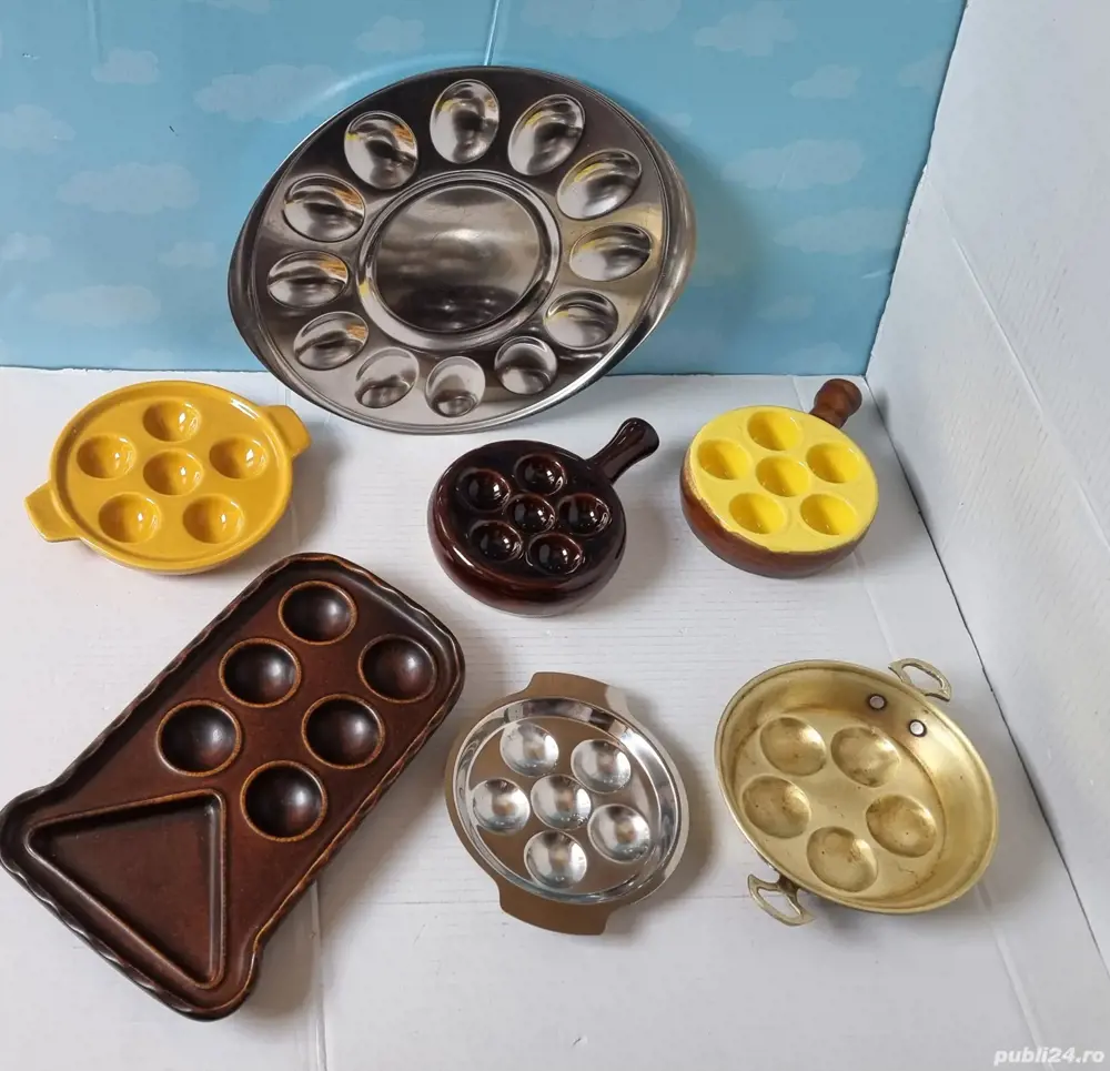 Lot platouri-forme-tigăi pentru ouă-melci