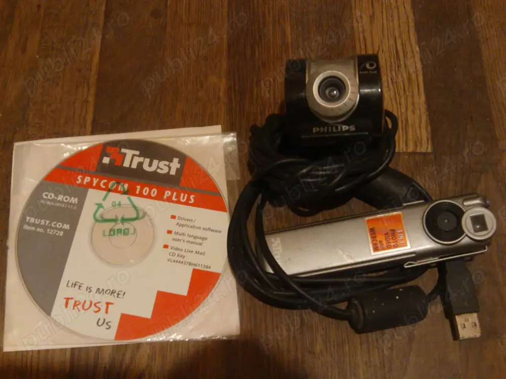 camera web video foto trust spycam100 + webcam philips fara mufa usb