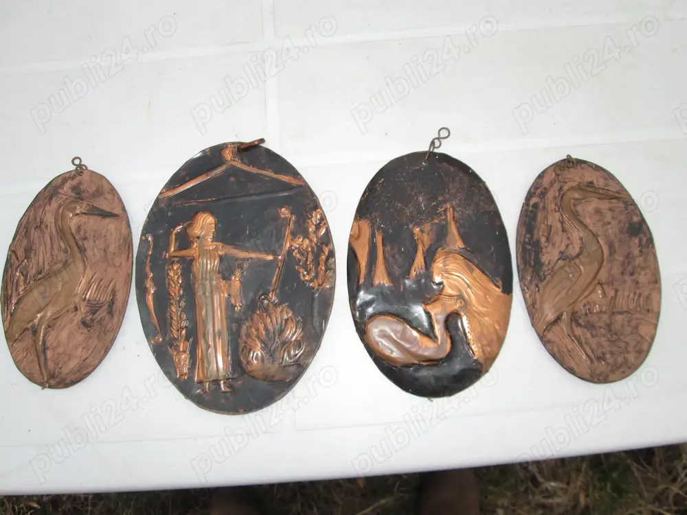 Decoratiuni metalice din cupru fabricate in anii 70 la Fondul Plasic Bucuresti