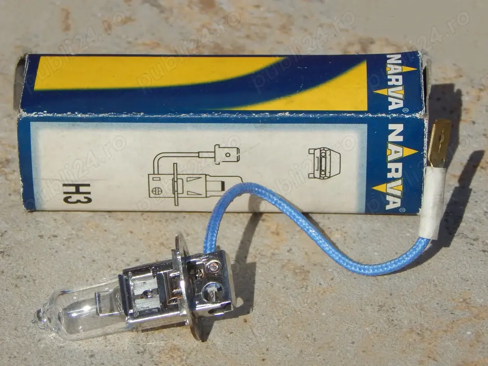 Bec auto Narva H3 12v 55w PK22s fabricat Germania cu ambalaj