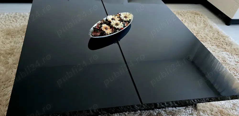 Măsuță cafea negru lucios 