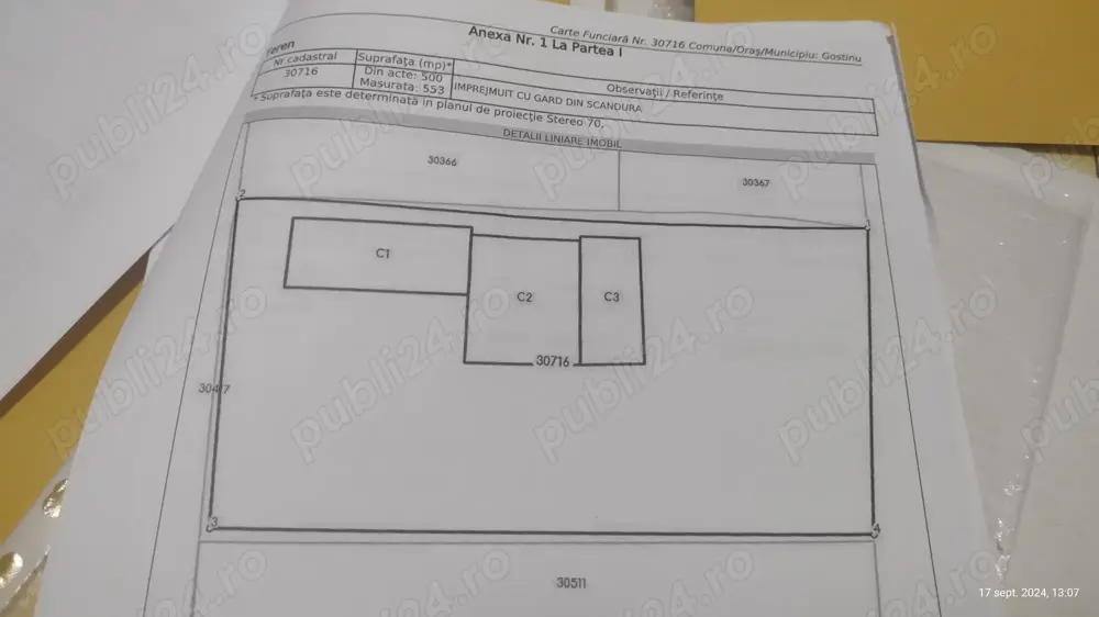 Teren 553 mp ,cu casa bătrânească Gostinu(Giurgiu)
