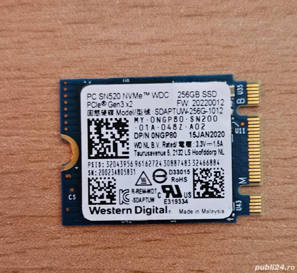 ssd m.2 nvme PCIe Gen 3 x2, 2230