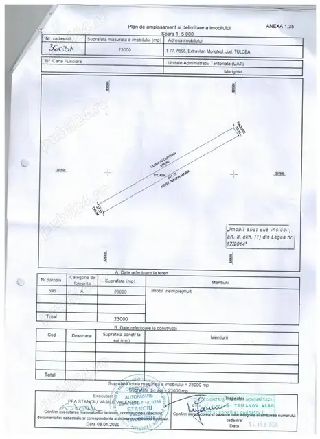 Dunavatu de Sus teren extravilan - 2,3Ha 4.500 euro  ha direct de la proprietar Dunavatu de Sus teren extravilan - 2,3Ha 4.500 euro  ha direct de la proprietar