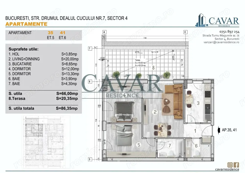 Proiect Nou Cavar 3 Camere 2 Bai 86 mp Discount 4000 Euro