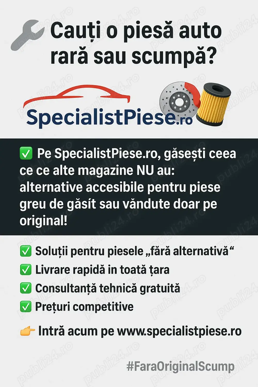 Piese auto rare, speciale, fara alternativa aftermarket