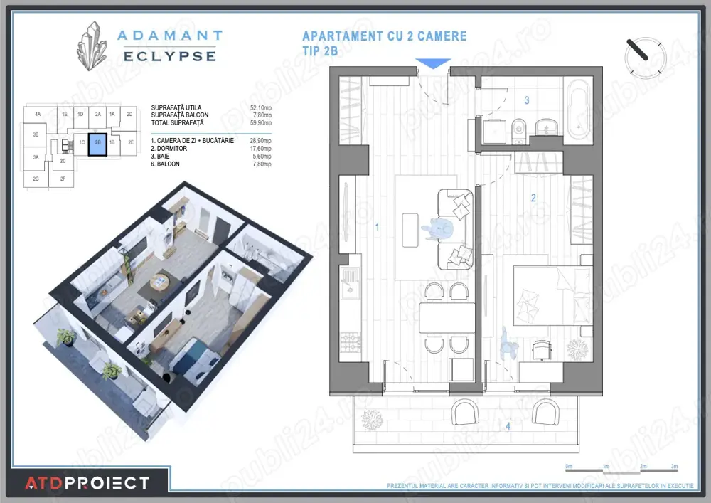 ADAMANT ECLYPSE, 2 camere, tip 2B, 59.9mp CUG-BRD