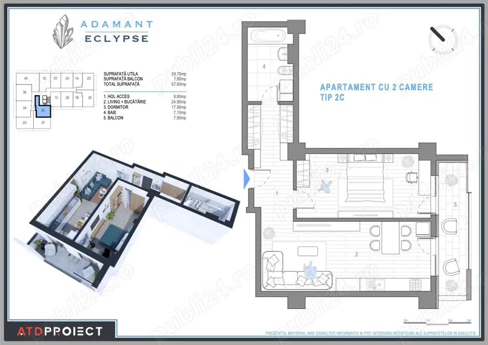 ADAMANT ECLYPSE, 2 camere, tip 2C, 67.6mp CUG-BRD