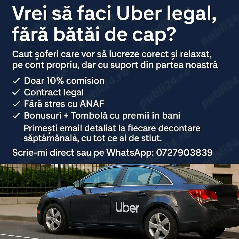 Șofer Uber Bolt   Câștigă 8000+ RON lunar! 0 taxe ascunse! Șofer Uber Bolt   Câștigă 8000+ RON lunar! 0 taxe ascunse!