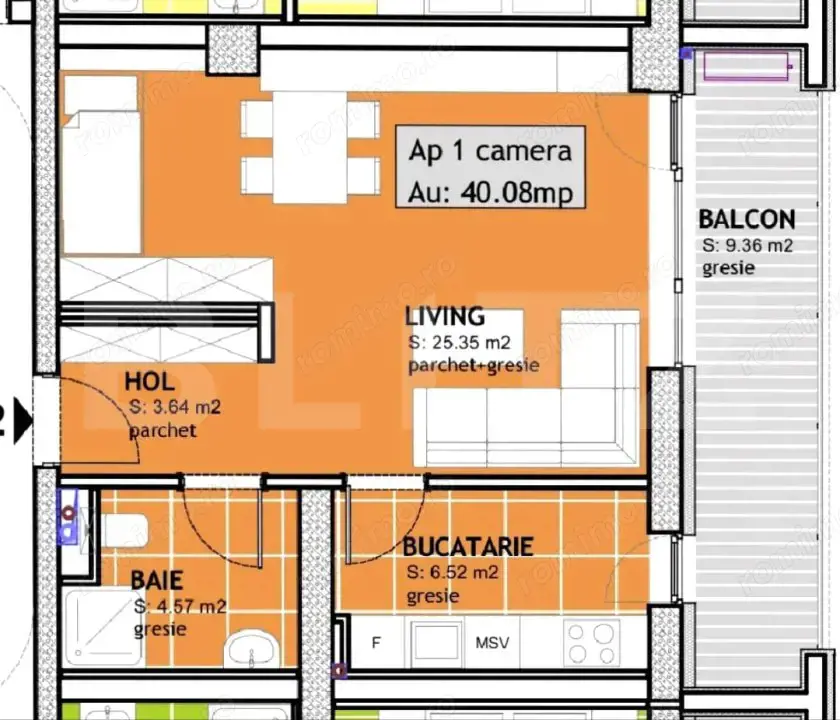 Apartament de vanzare, cu o camera, 40 mp, zona Calea Torontalului red.suplim 5%