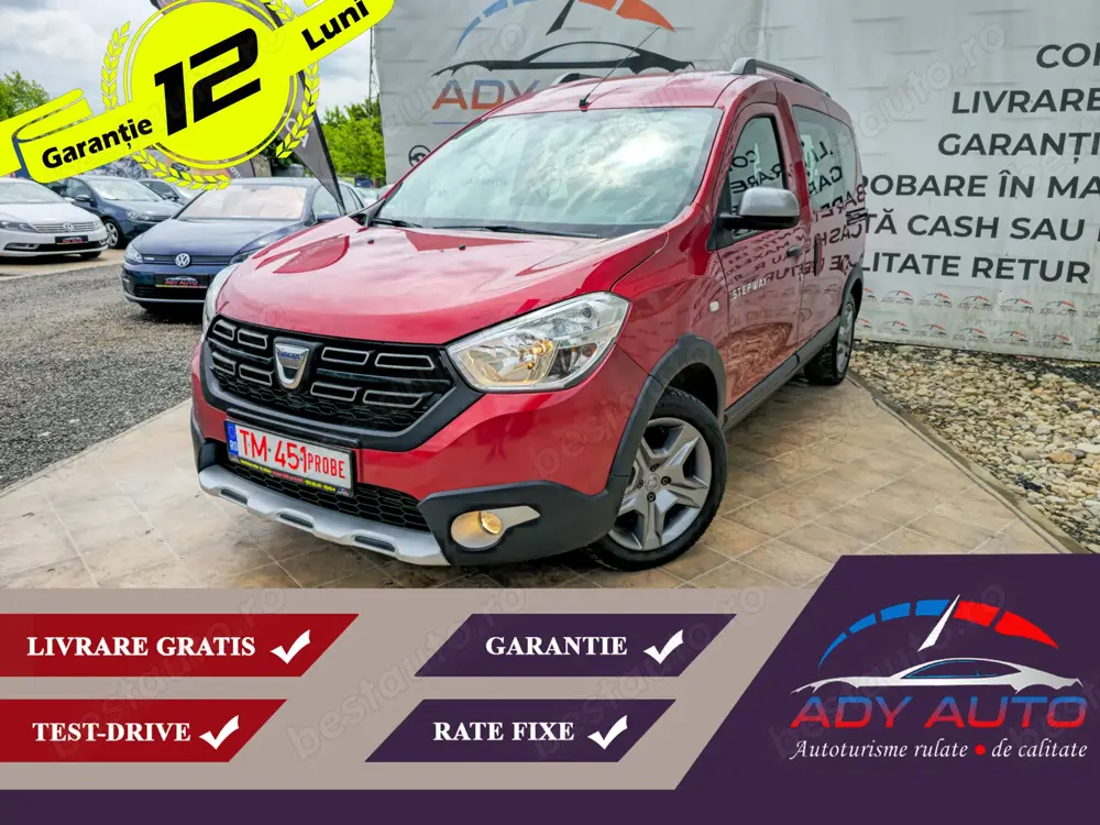 Dacia Dokker Stepway, Benzina, Livrare gratis. Garantie 12 luni . Buy back . Test drive. Rate fixe .