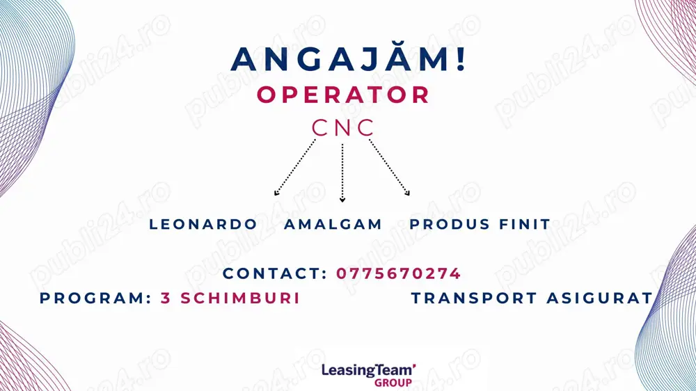 Operator CNC amalgam- 2 schimburi