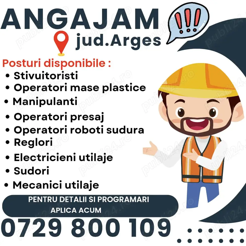 Angajam TEHNICIENI MENTENANTA si operatori productie  - transport asigurat